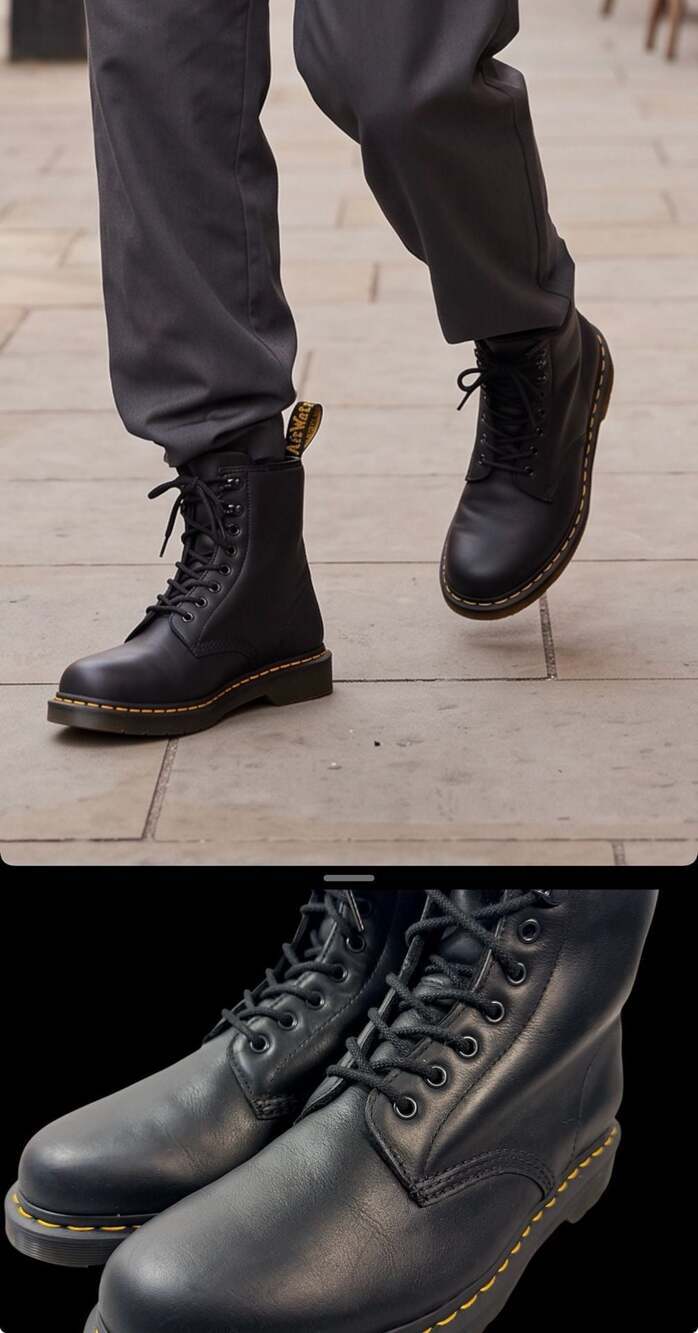 Dr. Martens 1460 Pascal WarmWair Black Leather Lace Up Boots